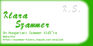 klara szammer business card